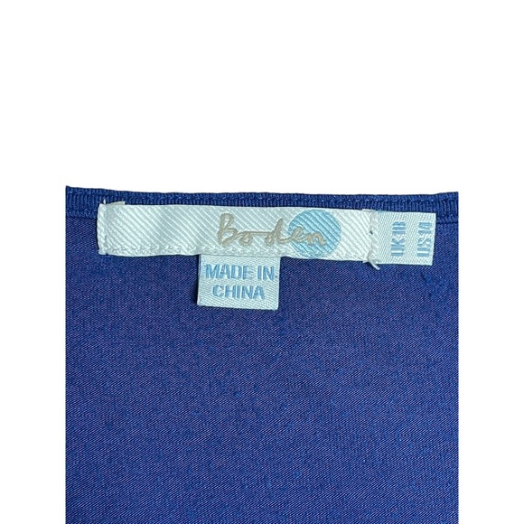 Boden Women's Long Sleeve Twist Front Top Blue Slinky Blouse Sz 14 Stretchy - Picture 8 of 8